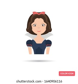 Snow White princess color flat icon for web and mobile design