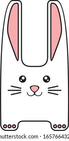 Snow white rabbit with long ears