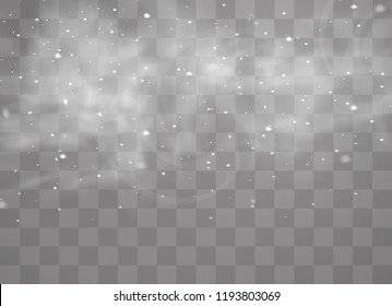 Snow and wind on a transparent background. White gradient decorative element.vector illustration. winter and snow with fog. wind and fog.