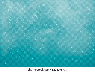 Snow and wind on a transparent background. Snow clouds or shrouds.  Christmas. Winter and snow with fog, snowfall. 