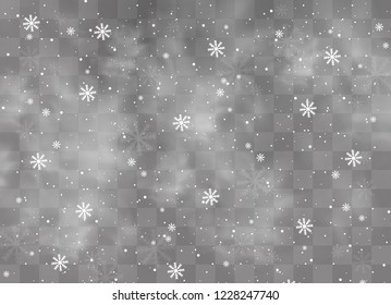 Snow and wind on a transparent background. White gradient decorative element.vector illustration. winter and snow with fog. wind and fog.