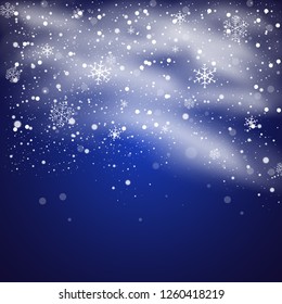 Snow and wind on a transparent background. White gradient decorative element.vector illustration. winter and snow with fog. wind and fog