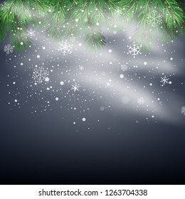 Snow and wind on a transparent background. White gradient decorative element, vector illustration.Winter and snow with fog.