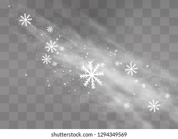 Snow and wind on a transparent background. White gradient decorative element.vector illustration. winter and snow with fog. wind and fog.