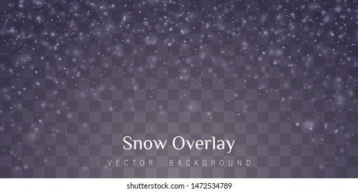 Snow and wind on a transparent background. Abstract blue bokeh background. Merry Christmas. Shining bokeh isolated on transparent background.