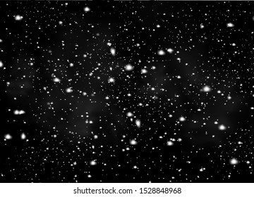 Snow and wind on a transparent background. White gradient decorative element.vector illustration.