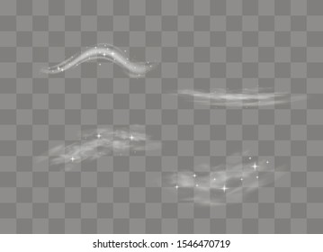 Snow and wind on a transparent background. White gradient decorative element.vector illustration. winter and snow with fog. wind and fog.