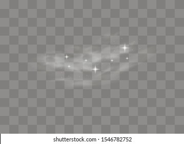 Snow and wind on a transparent background. White gradient decorative element.vector illustration. winter and snow with fog. wind and fog.