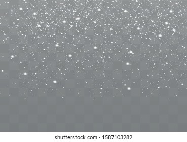 Snow and wind on a transparent background. White gradient decorative element.