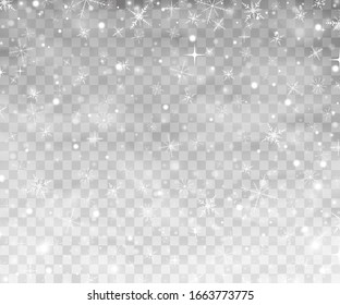 Snow and wind on a transparent background. White gradient decorative element.