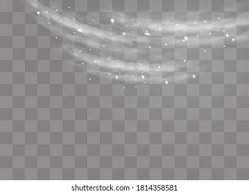 Snow and wind on a transparent background. White gradient decorative element.vector illustration. winter and snow with fog. wind and fog.