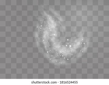 Snow and wind on a transparent background. White gradient decorative element.vector illustration. winter and snow with fog. wind and fog.
