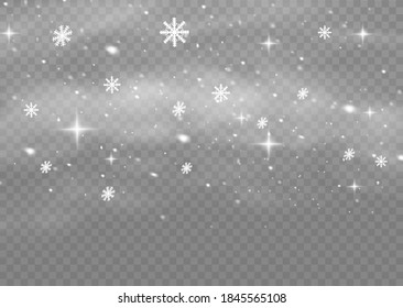 Snow and wind on a transparent background. White gradient decorative element.vector illustration. winter and snow with fog. wind and fog.