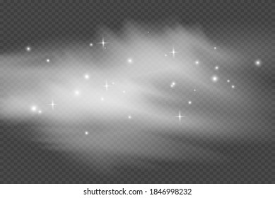 Snow and wind on a transparent background. White gradient decorative element.vector illustration. winter and snow with fog. wind and fog.