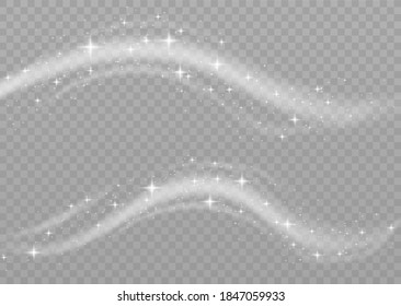 Snow and wind on a transparent background. White gradient decorative element.vector illustration. winter and snow with fog. wind and fog.