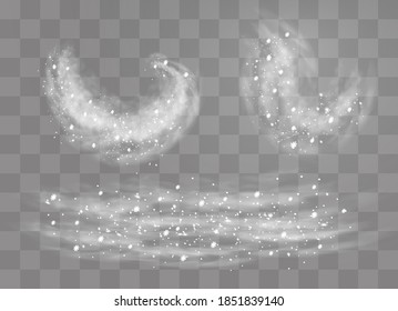 Nieve y viento sobre un fondo transparente. Elemento decorativo de gradiente blanco.ilustración vectorial. invierno y nieve con niebla. viento y niebla.