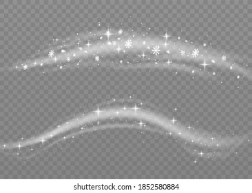Snow and wind on a transparent background. White gradient decorative element.vector illustration. winter and snow with fog. wind and fog.