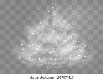 Nieve y viento sobre un fondo transparente. Elemento decorativo de gradiente blanco.ilustración vectorial. invierno y nieve con niebla. viento y niebla.
