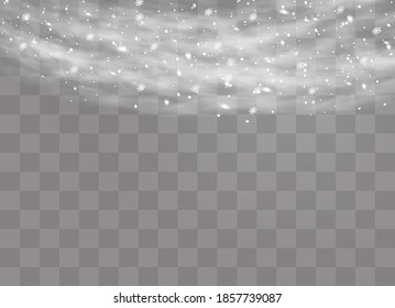 Snow and wind on a transparent background. White gradient decorative element.vector illustration. winter and snow with fog. wind and fog.
