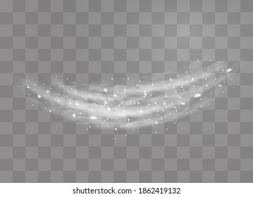 Snow and wind on a transparent background. White gradient decorative element.vector illustration. winter and snow with fog. wind and fog.
