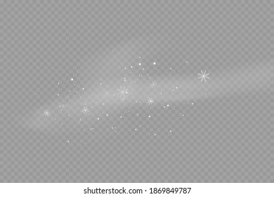 Snow and wind on a transparent background. Winter and snow.Vector