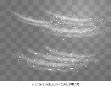 Snow and wind on a transparent background. White gradient decorative element.vector illustration. winter and snow with fog. wind and fog.