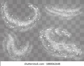 Nieve y viento sobre un fondo transparente. Elemento decorativo de gradiente blanco.ilustración vectorial. invierno y nieve con niebla. viento y niebla.