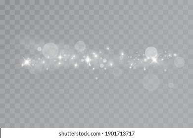 Snow and wind on a transparent background. Winter and snow.Vector