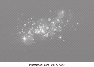 Snow and wind on a transparent background. Winter and snow.Vector