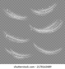 Snow and wind on a transparent background. White gradient decorative element.vector illustration. winter and snow with fog. wind and fog.