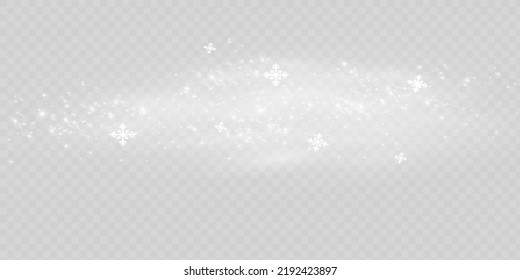 Snow and wind on a transparent background. Winter and snow with fog. wind and fog.White gradient decorative element.vector illustration.