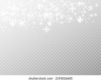 Snow and wind on a transparent background. Winter and snow with fog. White gradient decorative element.vector illustration.