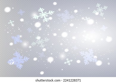 Snow and wind on a transparent background. Winter and snow with fog. wind and fog.White gradient decorative element.vector illustration.
