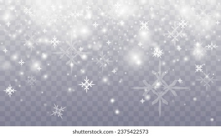 Snow and wind on a transparent background. Illustration of a white gradient of snow and wind with snowflakes. Decorative element.vector. fog. Fog vector.