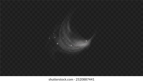 Snow and wind on a transparent background. White gradient decorative element.vector illustration. winter and snow with fog. wind and fog.