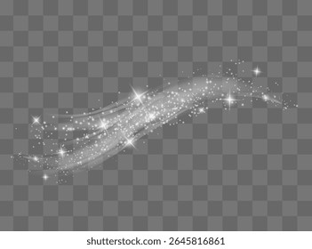 Snow and wind on a transparent background. White gradient decorative element.