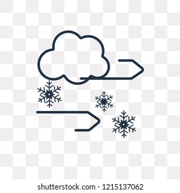 Snow and Wind vector outline icon isolated on transparent background, high quality linear Snow and Wind transparency concept can be used web and mobile