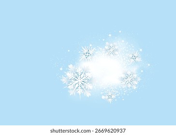 Snow and wind. White gradient decorative element on a transparent background. Christmas winter and snow with fog. Snowstorm, blizzard or swirl.