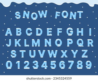 Snow winter alphabet letter.uppercase graphic font