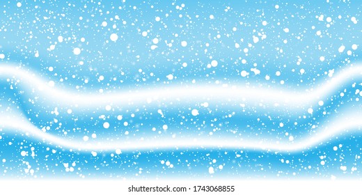 Snow Winter Background. White Snowflakes. Winter Falling Snow. Vector Illustration. Snowfall background.