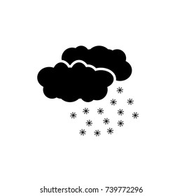 Snow winter clouds snowing vector icon on white background