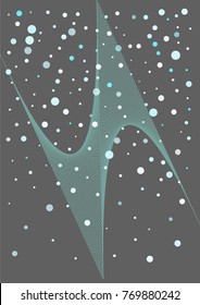Snow Winter Confetti Background. Business Holidays Cover or Banner. Festive Ads, Poster or Card Background. Snow Winter Christmas or New Year Confetti. Festive Decoration, Frame, Cool Snowball Border.