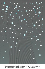 Snow Winter Confetti Background. Business Holidays Cover or Banner. Festive Ads, Poster or Card Background. Snow Winter Christmas or New Year Confetti. Festive Decoration, Frame, Cool Snowball Border.