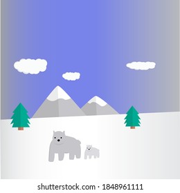 snow and winter forest background landscape