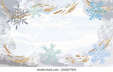 Fondo de la ilustración del marco de invierno de nieve