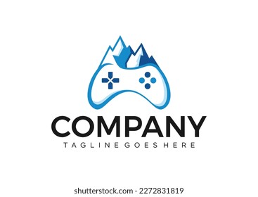 Snow winter game logo design vector