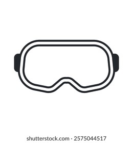 Snow winter goggles vector icon isolated on a white background.