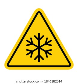 Snow winter icon, danger ice flake sign, risk alert vector illustration, careful caution symbol