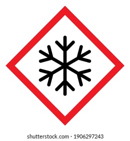 Snow winter icon, danger ice flake sign, risk alert vector illustration, careful caution symbol .