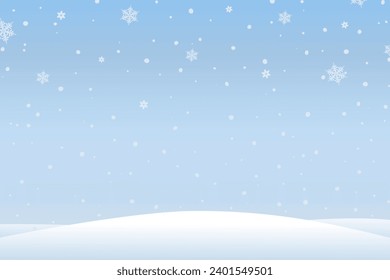 Snow winter landscape background 3d watercolour design vector illustration. Christmas background landscape cartoon style.